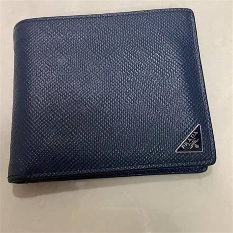 prada wallet mens blue black|authentic Prada wallet.